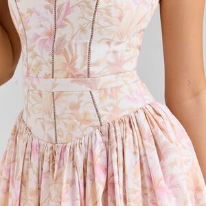 House of CB Pink and Cream Floral Midi Dress